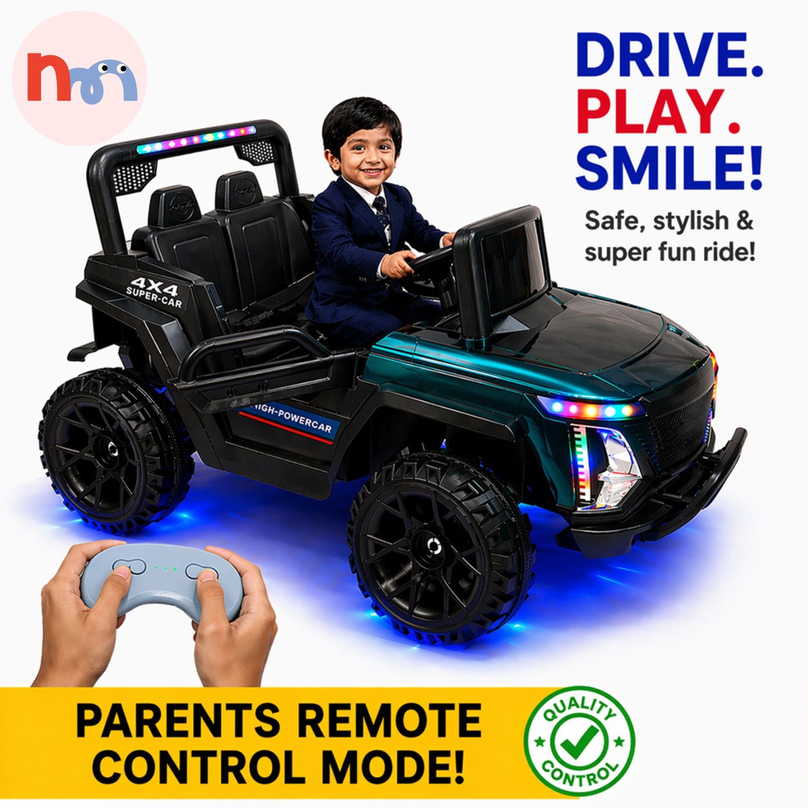4x4 Super Car Double Seat Ride-On with RGB Lights