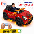Red Mini Cooper Style Kids Electric Ride-On Car with Remote Control