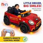 Red Mini Cooper Style Kids Electric Ride-On Car with Remote Control