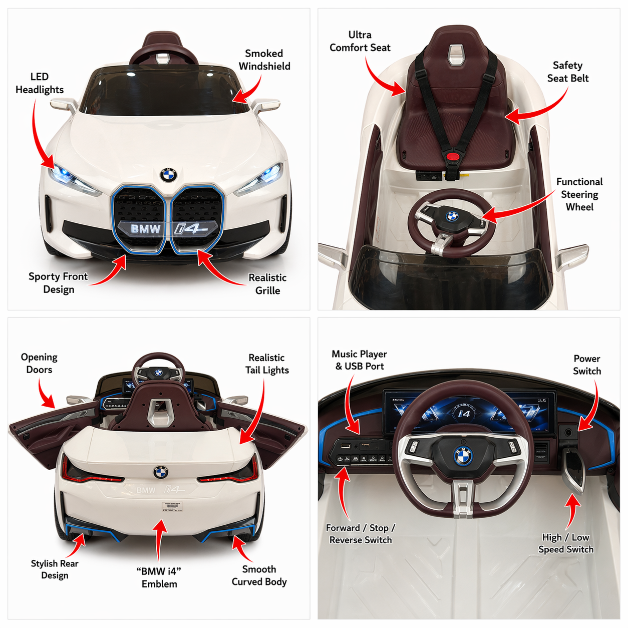 White BMW Ride-On Car