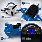 Kids Airplane Ride-On Toy with Rotating Propeller