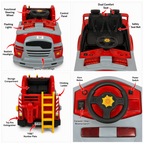 Ride-On Rescue Fire Truck with Parental Remote Control