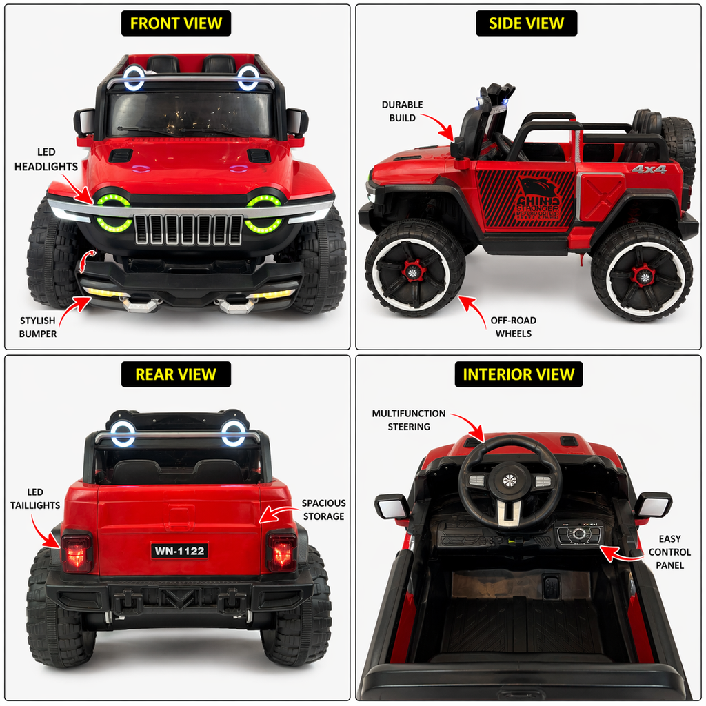 4x4 Kids Electric SUV Ride-On Red Car