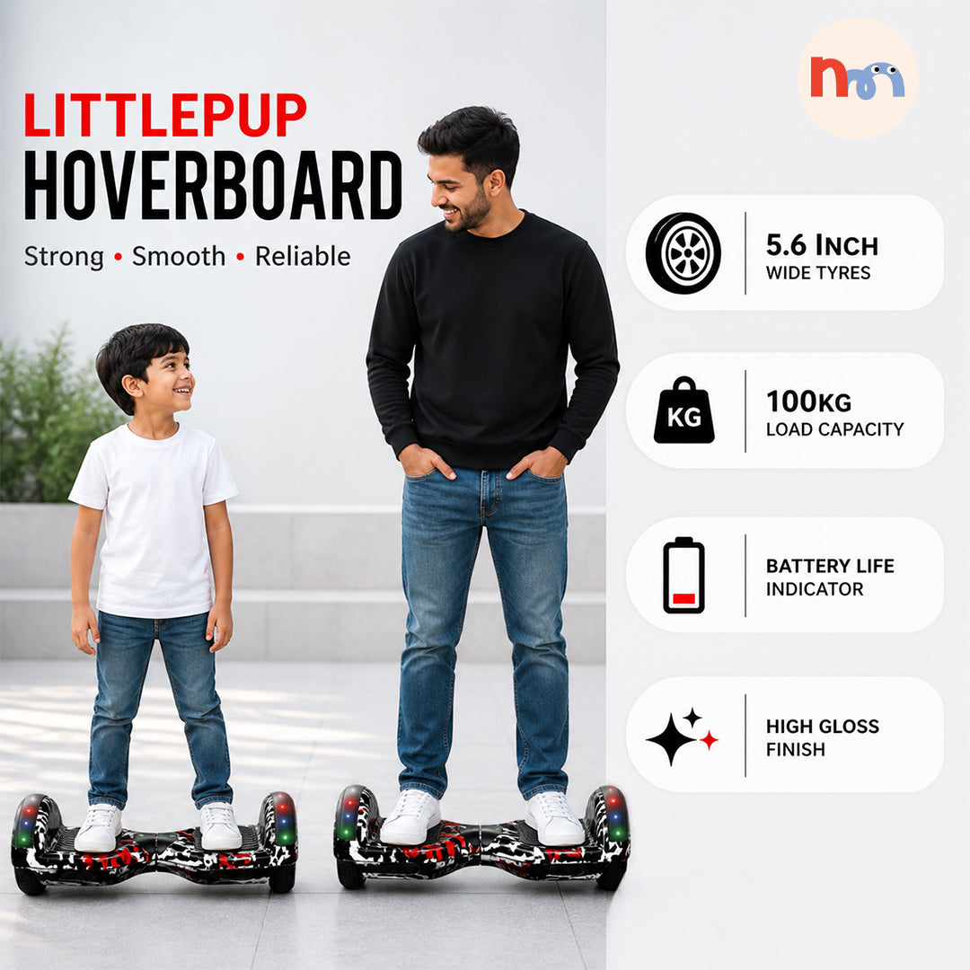 Self-Balancing Hoverboard with LED Lights & Anti-Slip Footpads