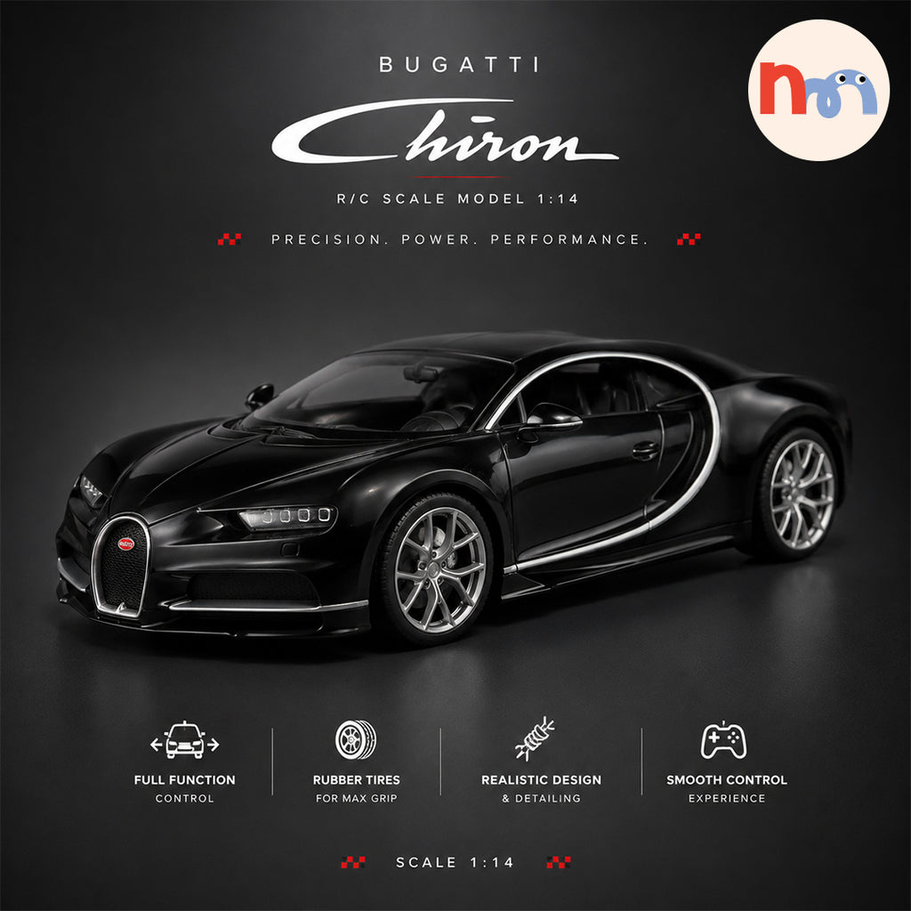 Black Bugatti Chiron RC Remote Control Car