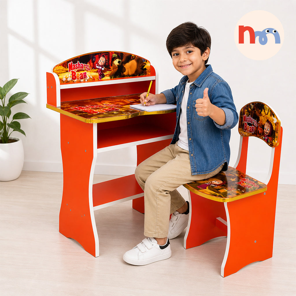 Masha & The Bear Kids Study Table & Chair Set