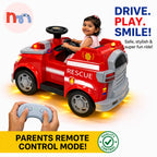 Ride-On Rescue Fire Truck with Parental Remote Control