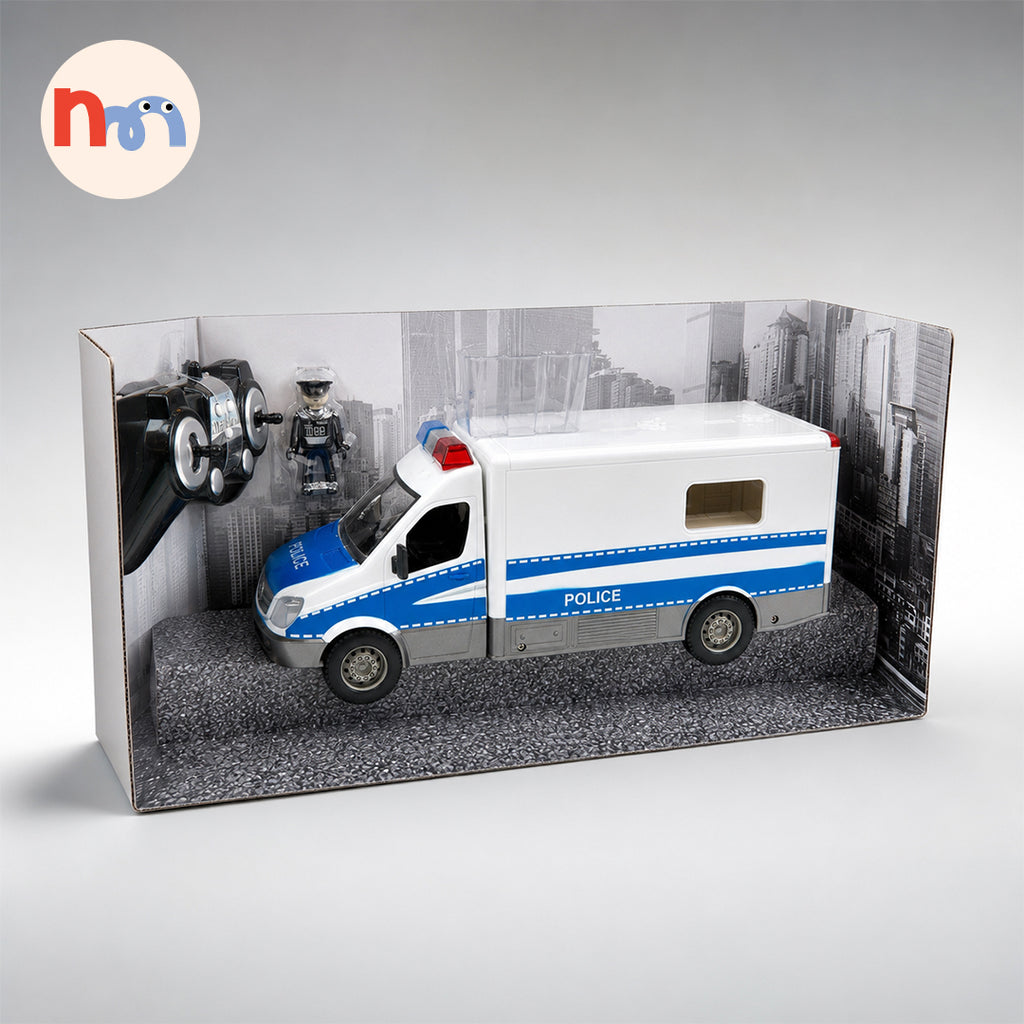 RC Police Van Toy with Remote Control & Police Figure