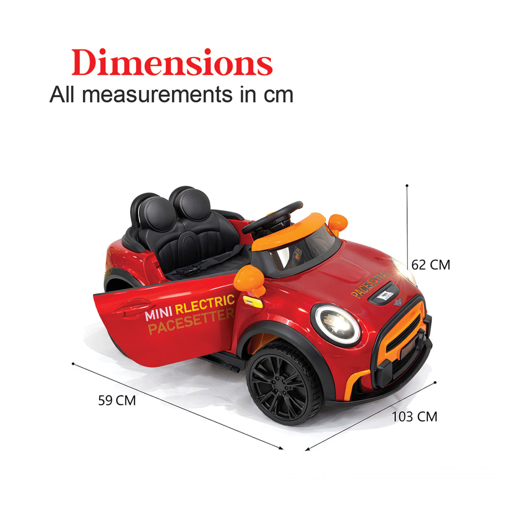 Red Mini Cooper Style Kids Electric Ride-On Car with Remote Control