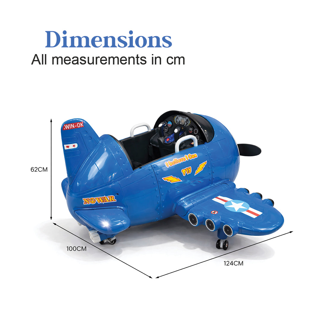 Kids Airplane Ride-On Toy with Rotating Propeller