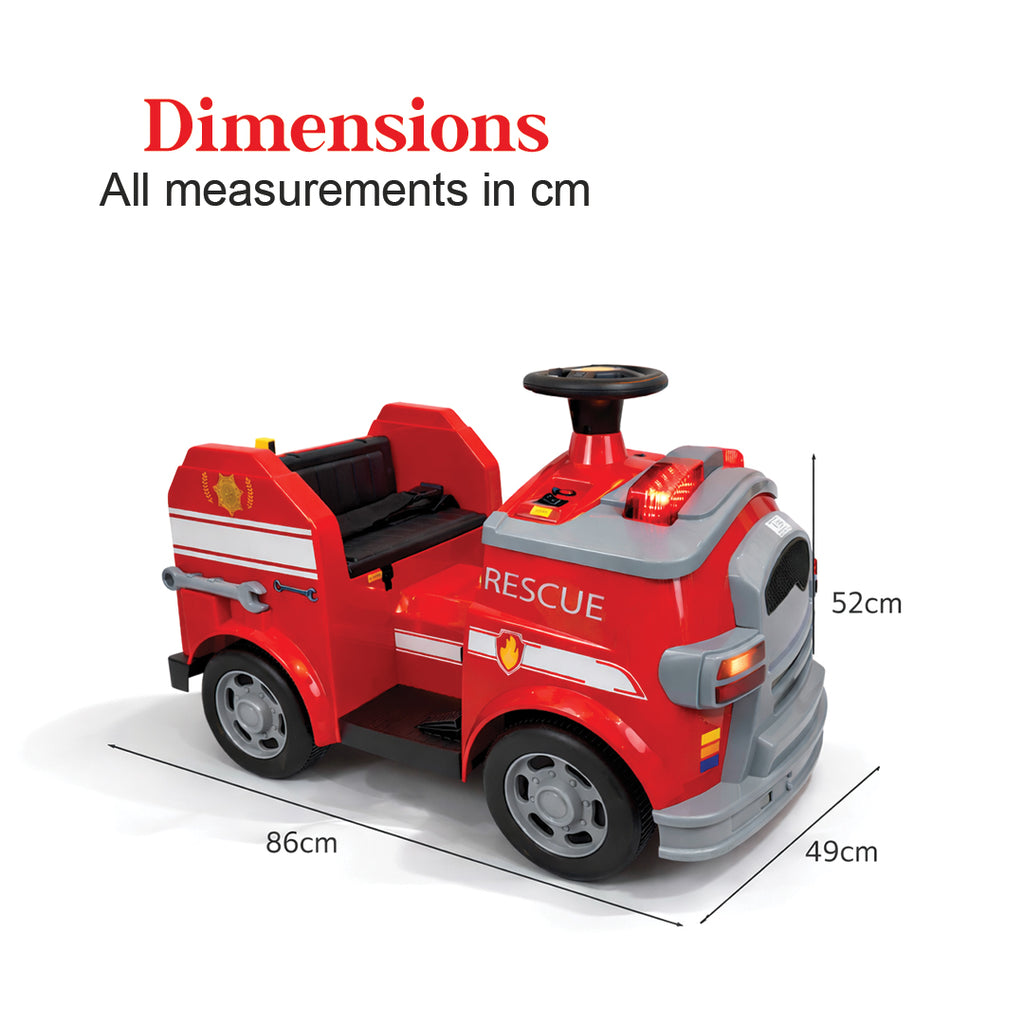 Ride-On Rescue Fire Truck with Parental Remote Control