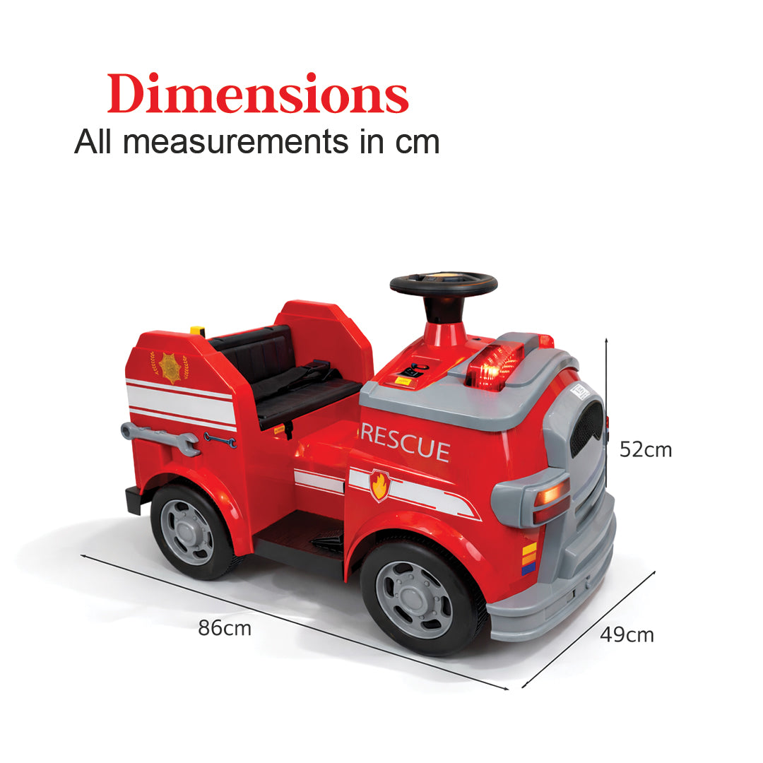 Ride-On Rescue Fire Truck with Parental Remote Control