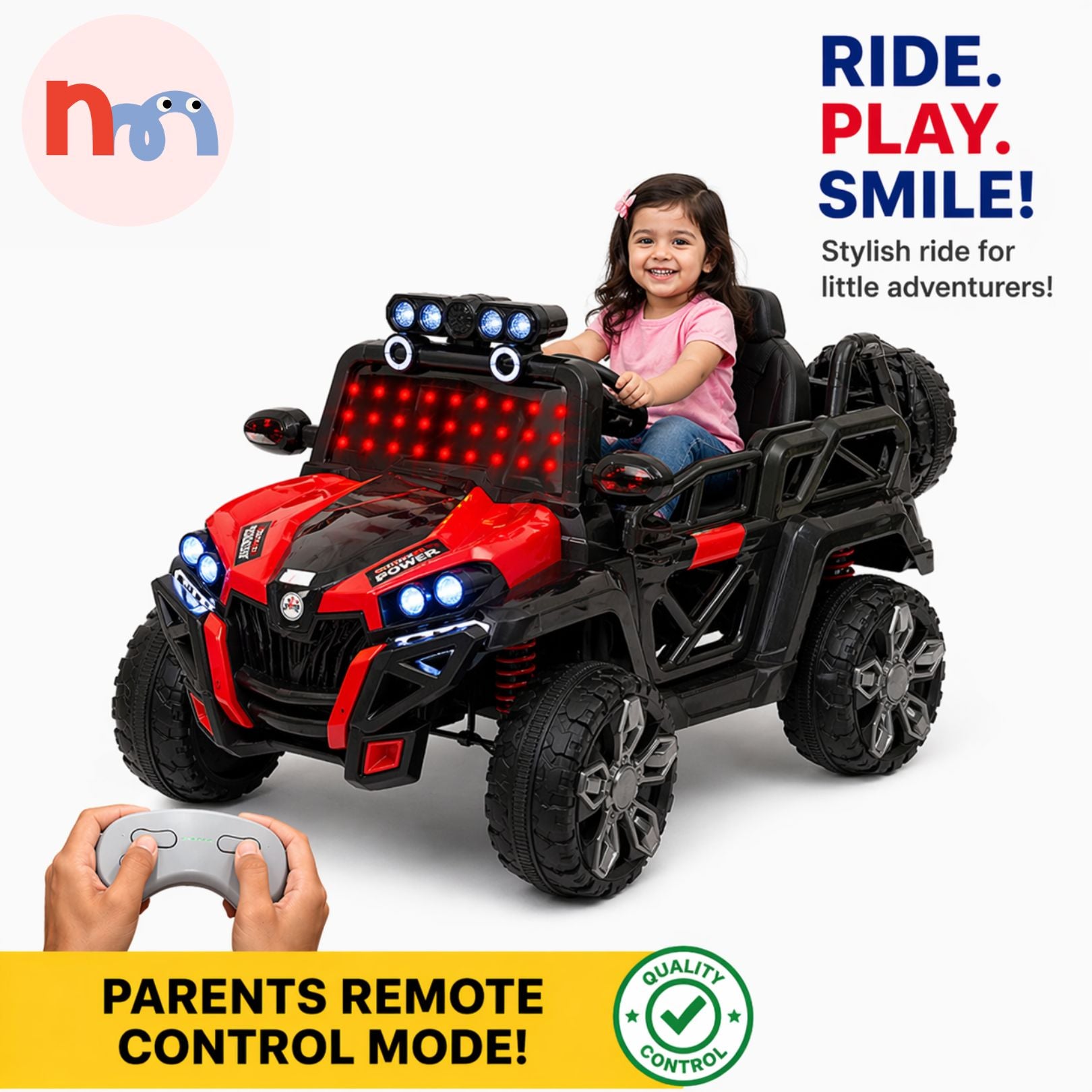 Kids Ride-On Electric Red Jeep 4x4