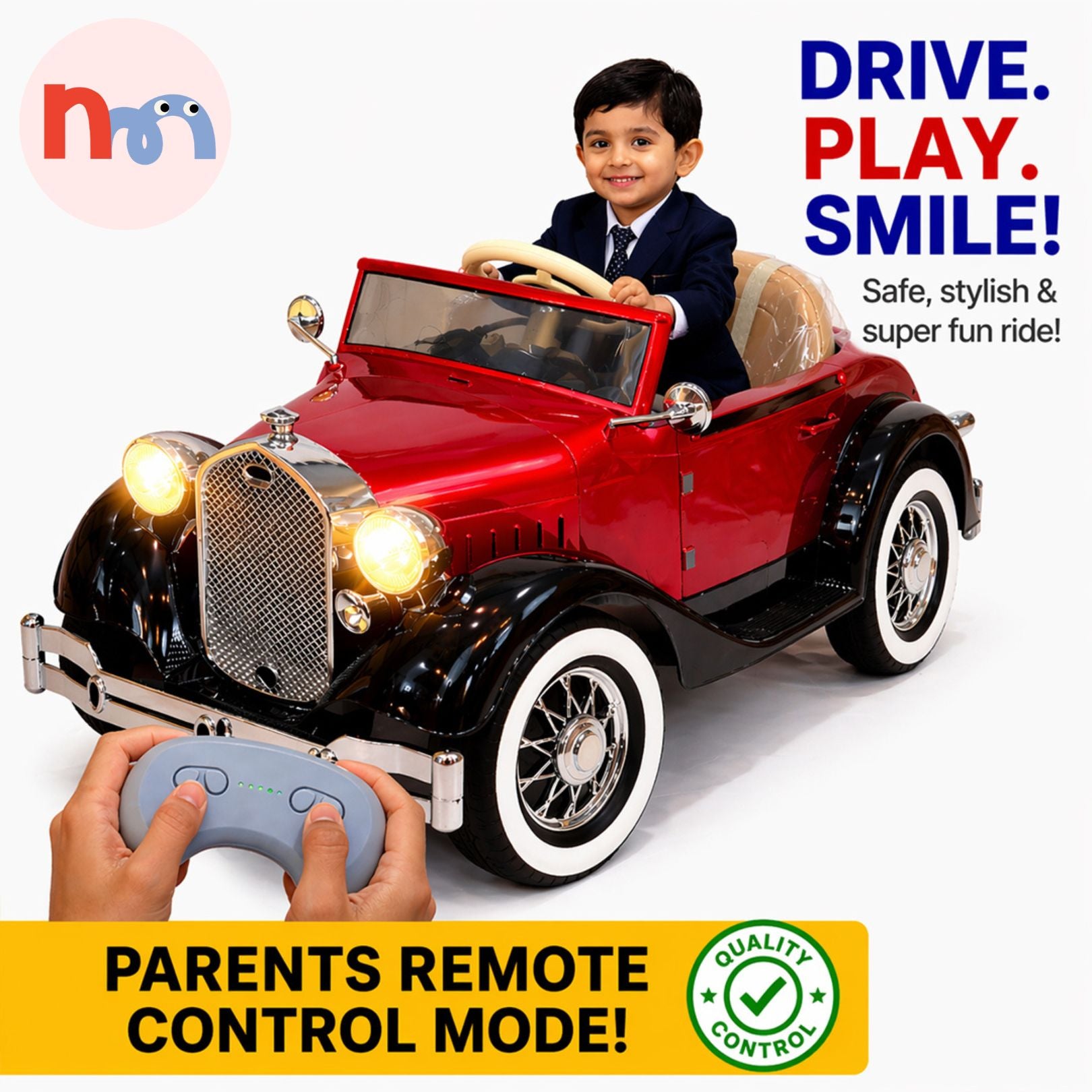 Luxury Kids Ride-On Vintage Car