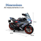 Grey Racing Style Kids Electric Ride-On Super Bike